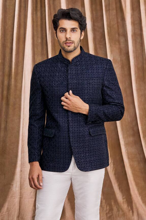 Aham-Vayam Geometric Embellished Bandhgala