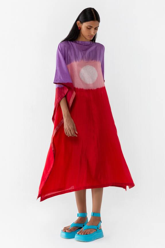 Studio Medium Handwoven Silk Colorblock Kaftan