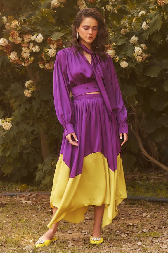 TheRealB Blouse & Asymmetric Skirt Set