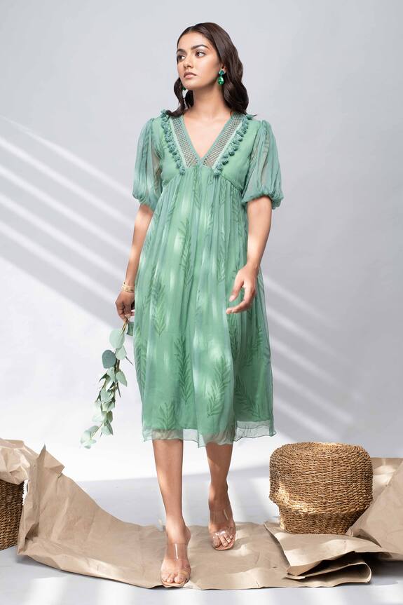 Kalakaari By Sagarika Puff Sleeve Dress