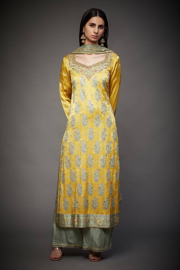 RI.Ritu Kumar Floral Embroidered Kurta Palazzo Set