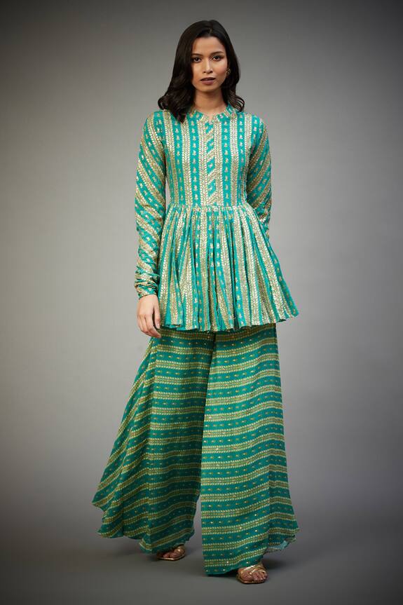 RI.Ritu Kumar Embroidered Kurta & Flared Pant Set