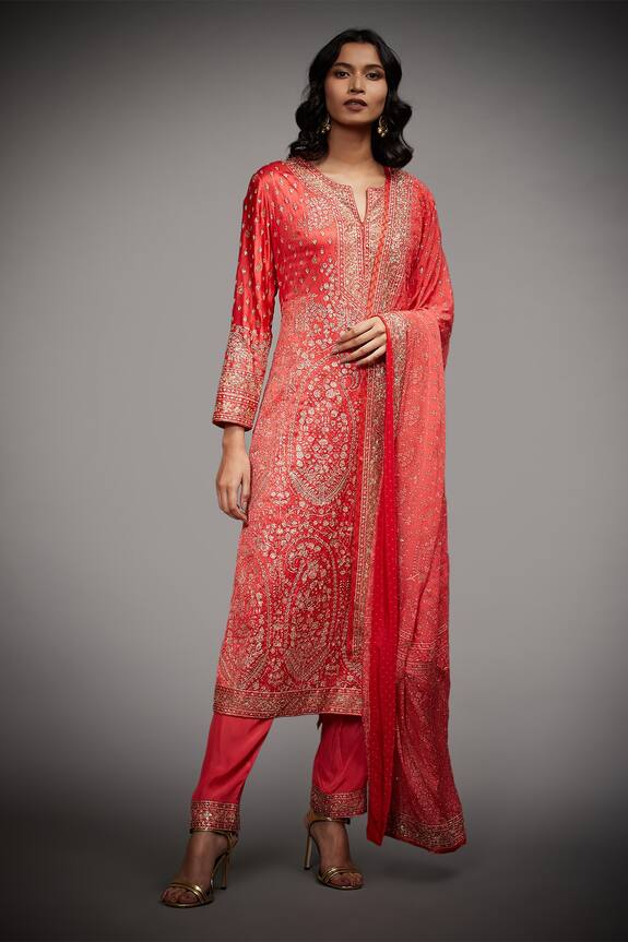 RI.Ritu Kumar Aari Embroidered Kurta Pant Set