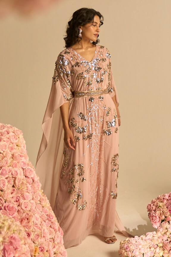 Not So Serious By Pallavi Mohan Eterna Embroidered Kaftan With Belt