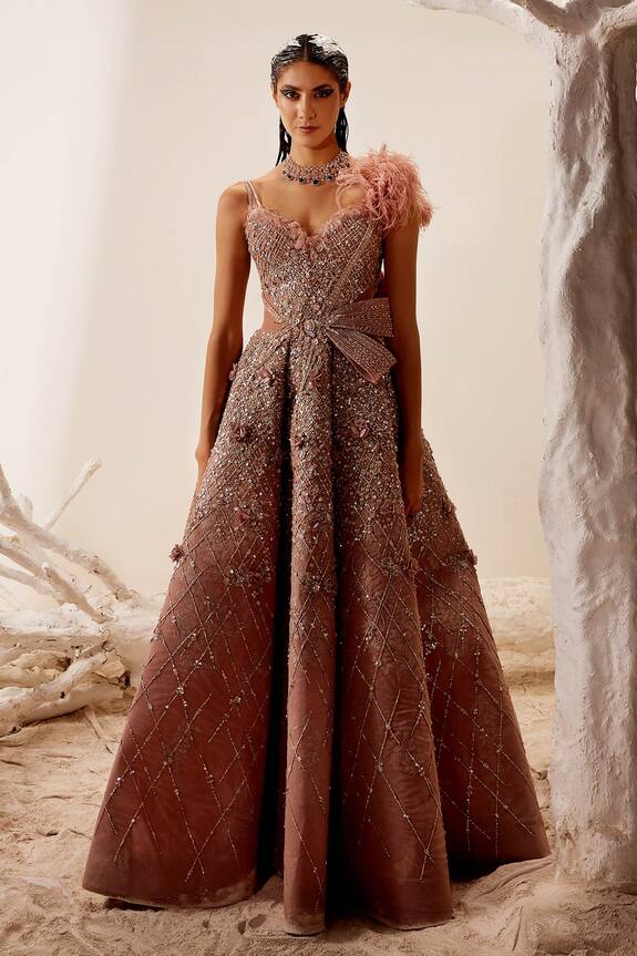 Adaara Couture Gleaming Meadow Structured Gown 