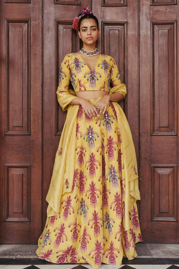 Jodi Sariska Silk Block Print Lehenga Set