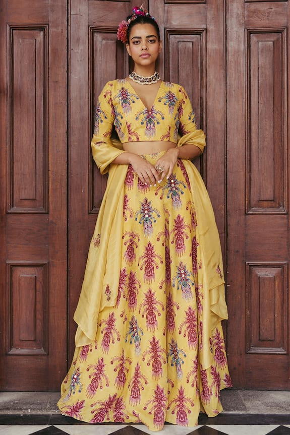 Jodi Sariska Silk Block Print Lehenga