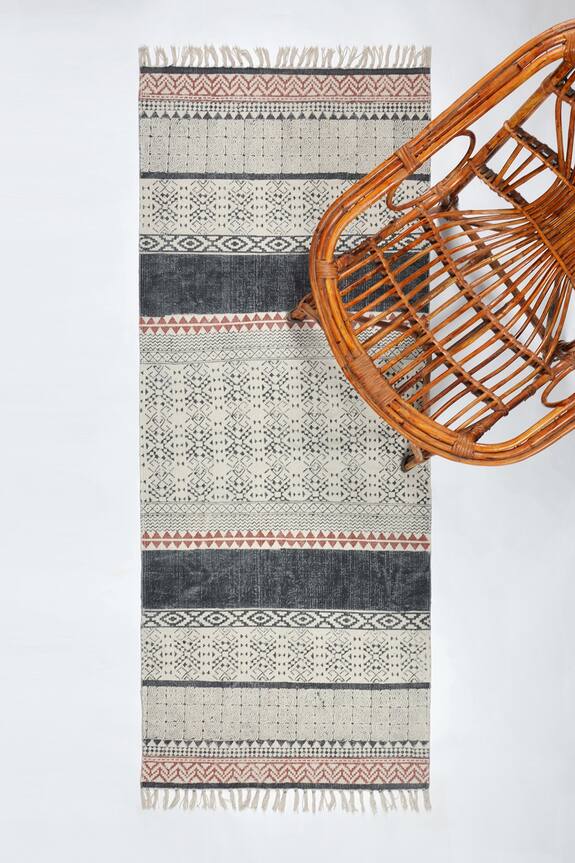 ORNA Cotton Hand Block Printed Rug