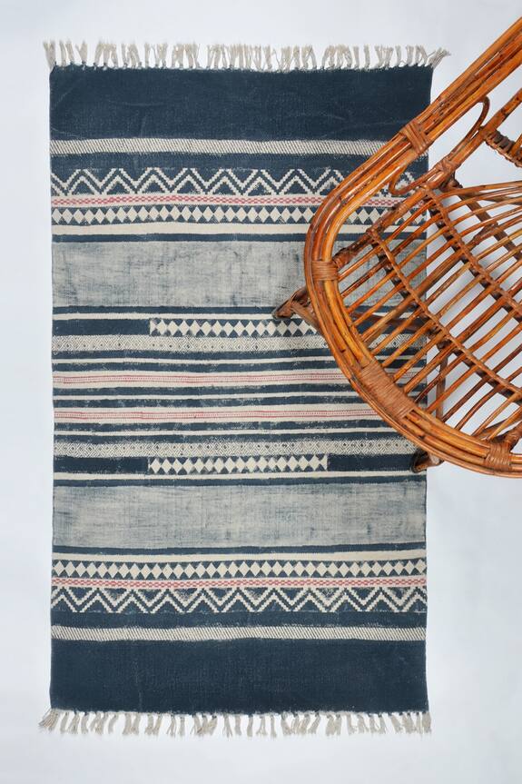 ORNA Cotton Hand Block Printed Rug