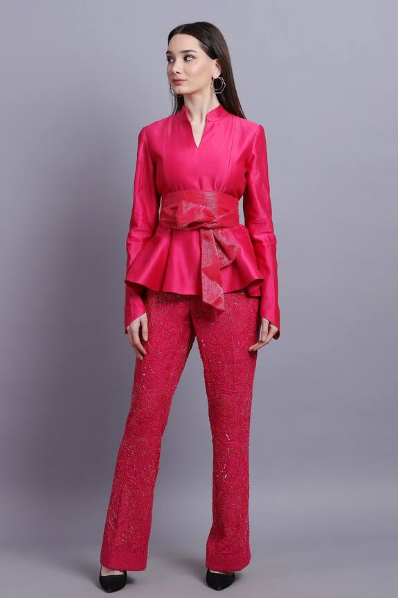 Asira Euphoria Chanderi Top & Pant Set