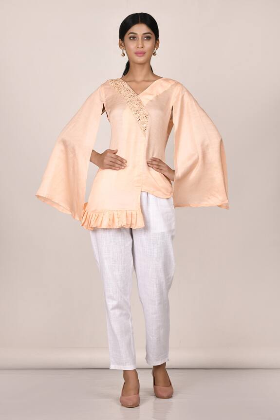 Arihant Rai Sinha Asymmetric Flared Sleeve Top