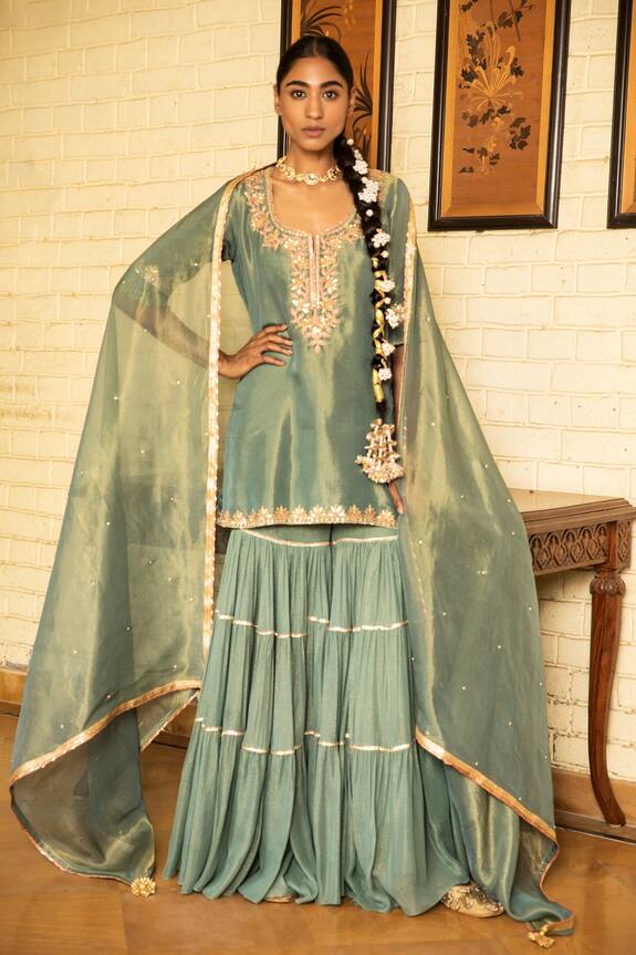Kritika Dawar Hand Embroidered Kurta Sharara Set