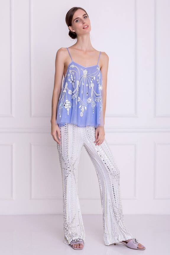 Dilnaz Karbhary Pearl Hand Embroidered Camisole