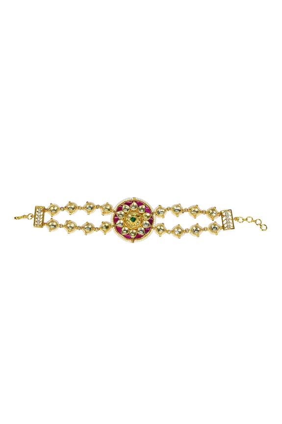 Tizora Pachi Kundan Circle Bracelet