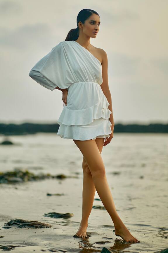 Ankita Dharman Sunna One Shoulder Ruffle Dress