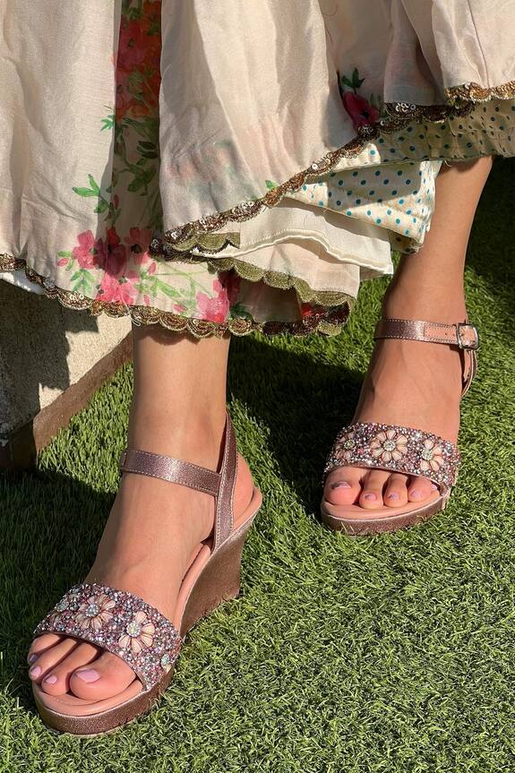 Perca Crystal Embellished Platform Wedges