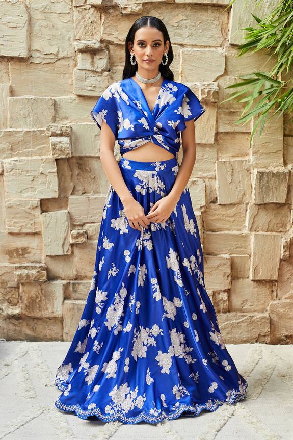 J by Jannat Floral Print Lehenga & Choli Set