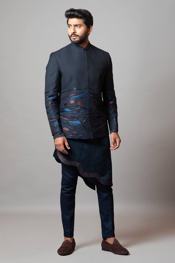 Paarsh Rogue Wave Embroidered Bandhgala Set