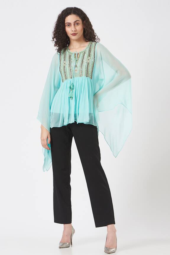 Q by Sonia Baderia Embroidered Kaftan Top