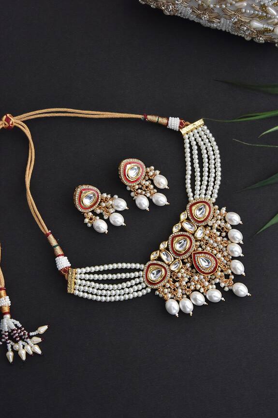 Swabhimann Jewellery Layered Studded Choker Set