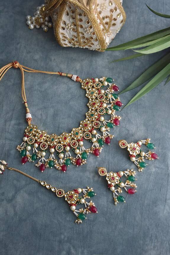 Swabhimann Jewellery Floral Kundan Studded Choker Set