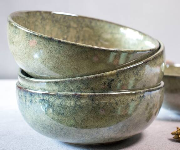 The Table Fable Set Of 2 Handcrafted Serving Bowl