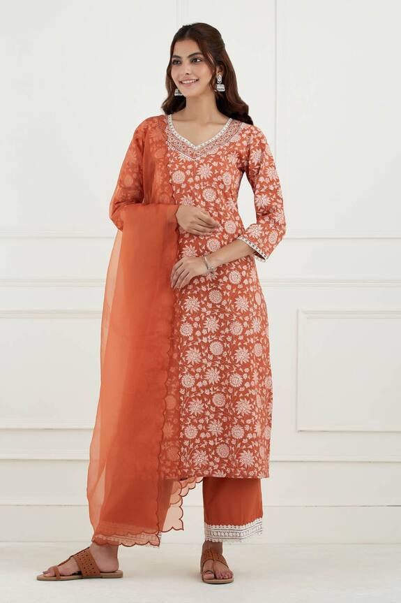 Tashee Organza Scallop Dupatta
