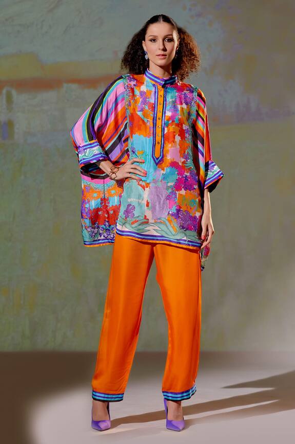 Rajdeep Ranawat Chanel Silk Printed Tunic & Pant Set