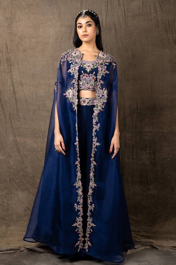 Nupur Kanoi Floral Embroidered Cape Pant Set