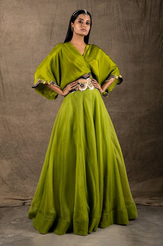 Nupur Kanoi Silk Lehenga & Kaftan Top Set