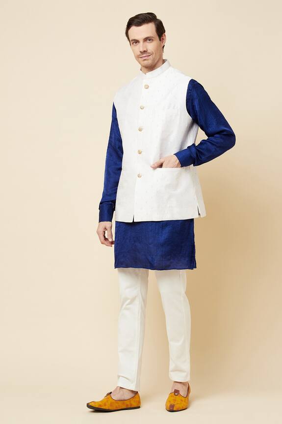 Spring Break Embroidered Bundi Kurta Set