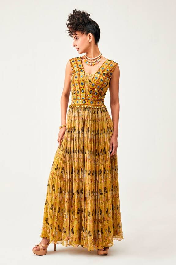 Rishi and Soujit Floral Print Jumpsuit