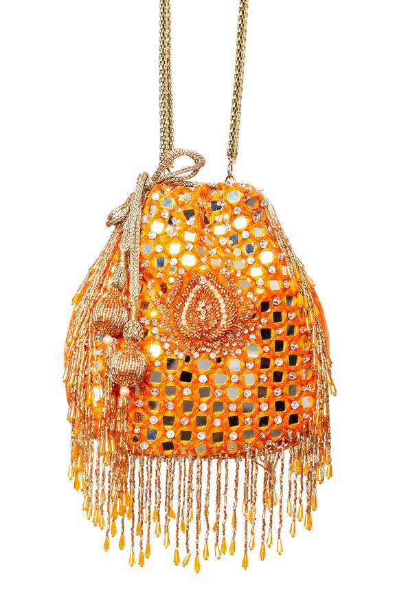 SG Collection by Sonia Gulrajani Ainaa Velvet Embroidered Tassel Potli