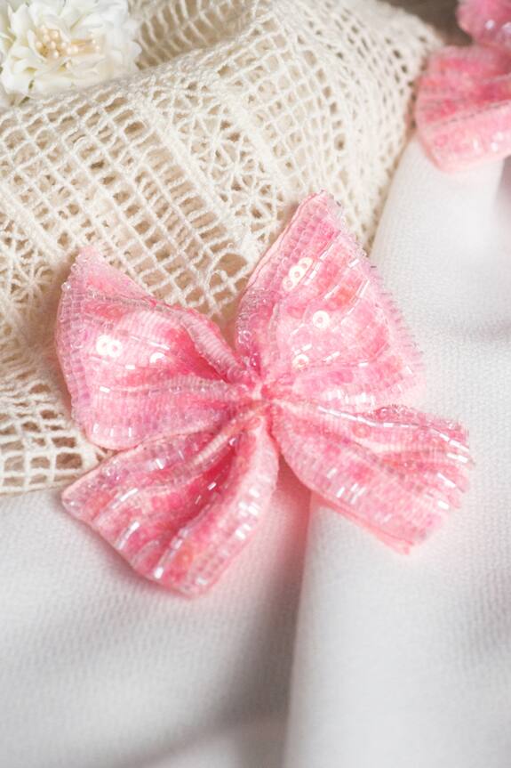 Choko Sequin Work Bow Hair Clip (Single Pc)
