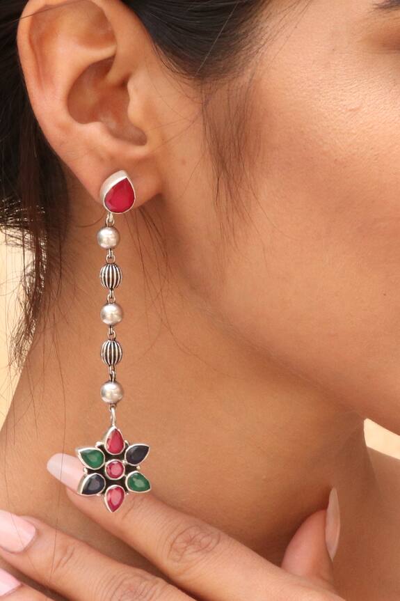Noor Stone Embellished Dangler Earrings