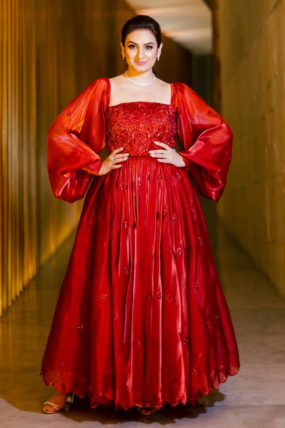 Dania Siddiqui Sequin Embroidered Gown