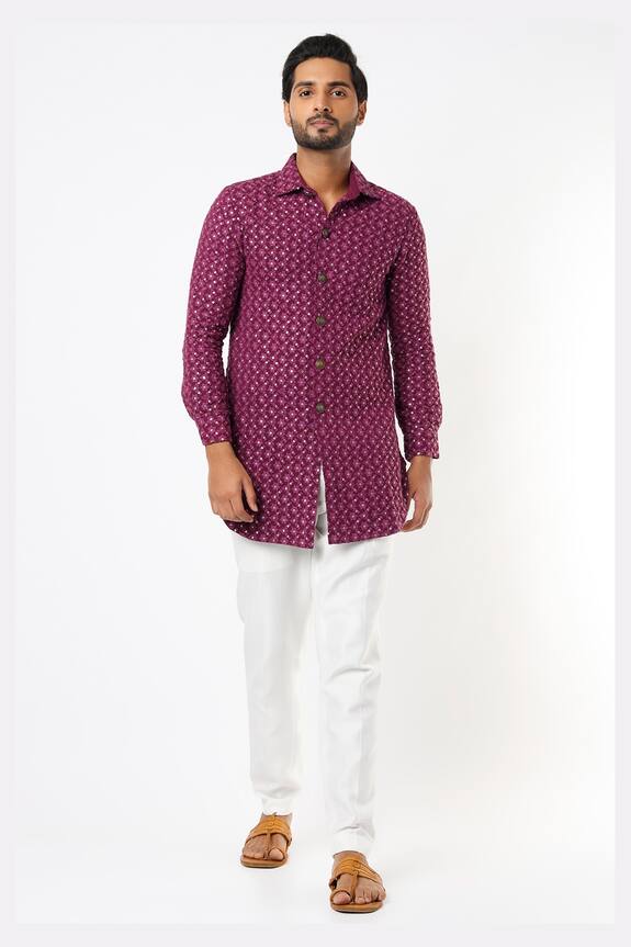 Nero by Shaifali and Satya Chikankari Shirt Style Kurta Set
