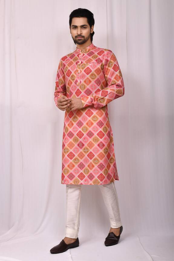 Aryavir Malhotra Bandhej Print Kurta Set