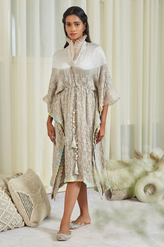 Twenty Nine Shibori Bandhani Frill Kaftan Dress