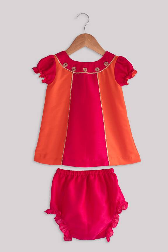 Minikin Colourblock Dress & Bloomers Set