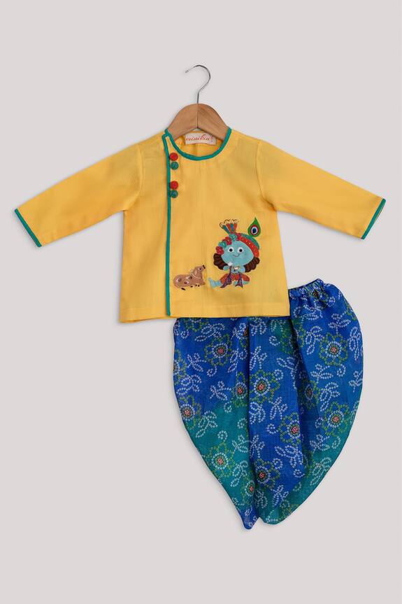 Minikin Krishna Embroidered Kurta Set