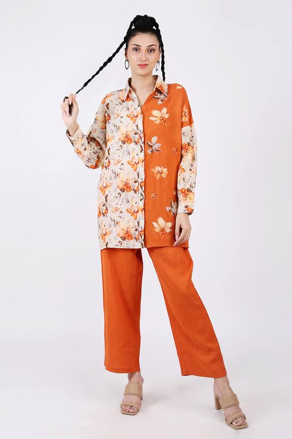 Linen Bloom Linen Floral Print Shirt