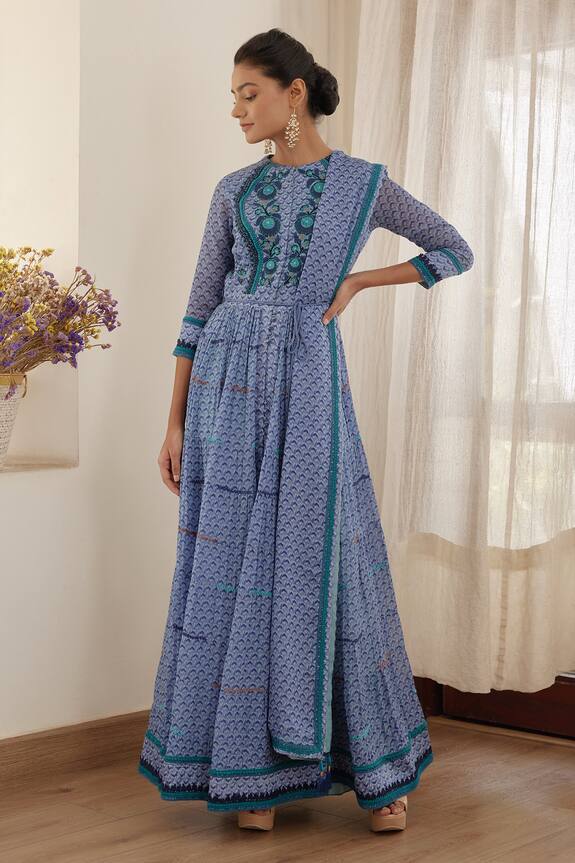 Shyam Narayan Prasad Printed Anarkali Set