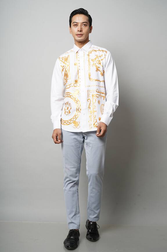 Avalipt Monarch Handpainted Cotton Shirt