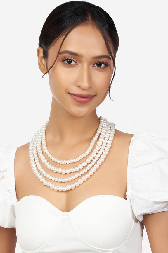 Ahaanya Multi Layered Pearl Necklace