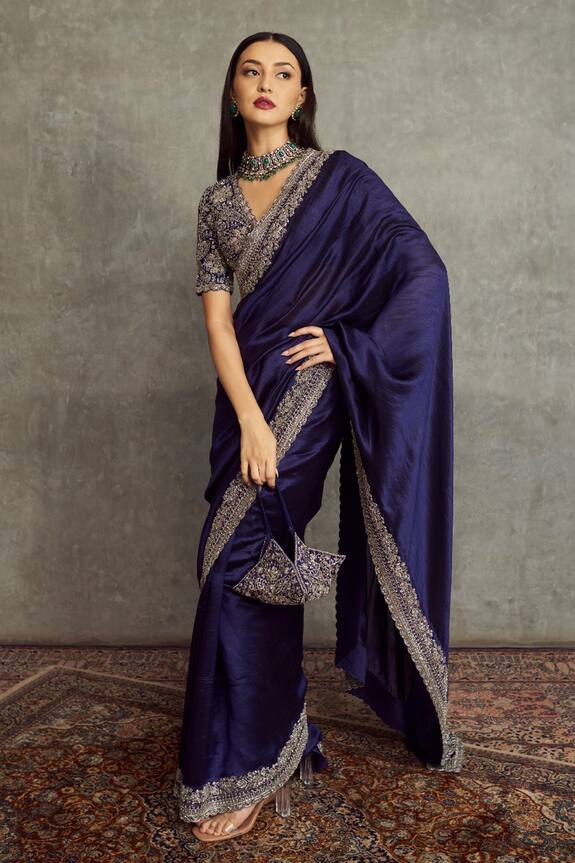JAYANTI REDDY Silk Saree With Embroidered Blouse