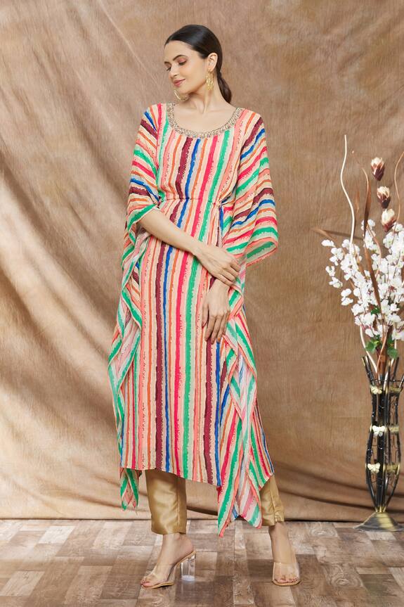 Arihant Rai Sinha Asymmetric Printed Kaftan & Pant Set