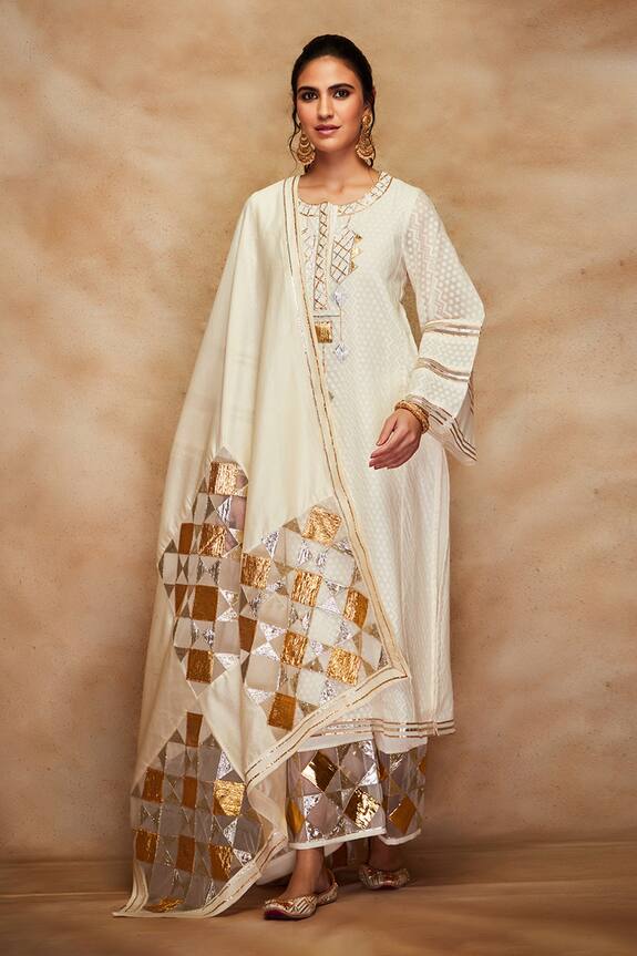 Gulabo by Abu Sandeep Chanderi Silk Gota Dupatta