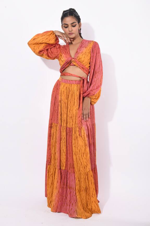 K.Anshika Shibori Top & Skirt Set