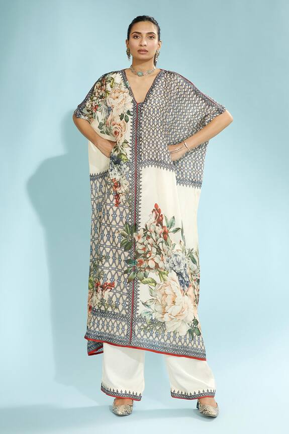 Rajdeep Ranawat Majida Silk Printed Kaftan